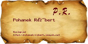 Pohanek Róbert névjegykártya